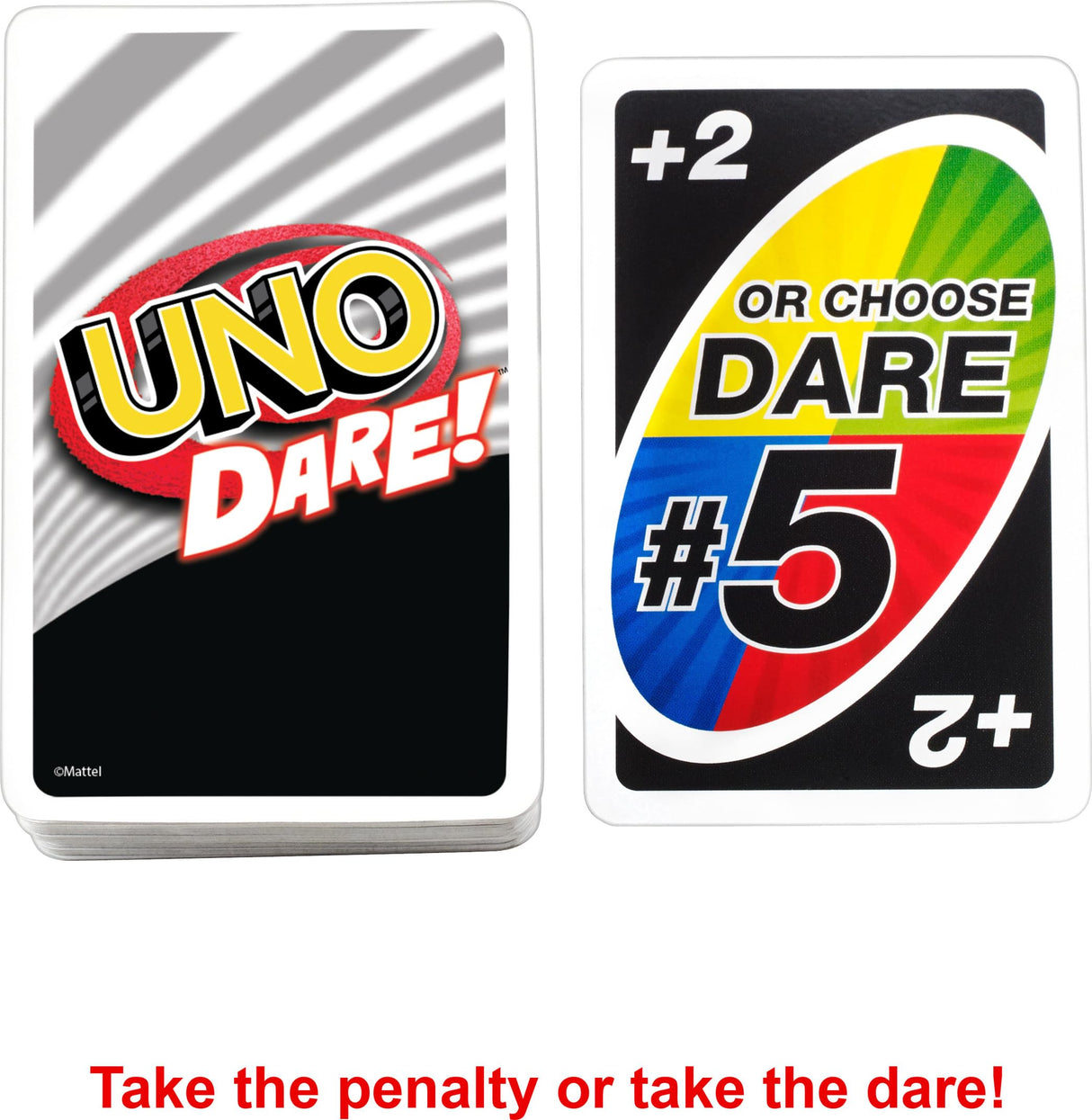 Mattel Games UNO Dare Card Game for Family & Game Nights Featuring Challenging & Silly Dares from 3 Different Categories