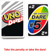 Mattel Games UNO Dare Card Game for Family & Game Nights Featuring Challenging & Silly Dares from 3 Different Categories