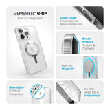 Speck - Gemshell Grip Magsafe Case For Apple Iphone 15 Pro Max - Clear And Chrome