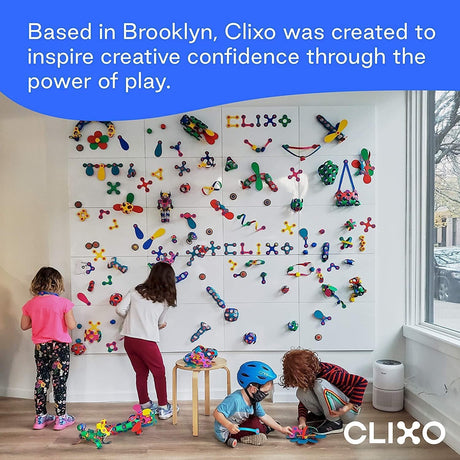 Clixo Rainbow 42 Piece Pack - Flexible, Durable, Imagination-Boosting Magnetic Building Toy