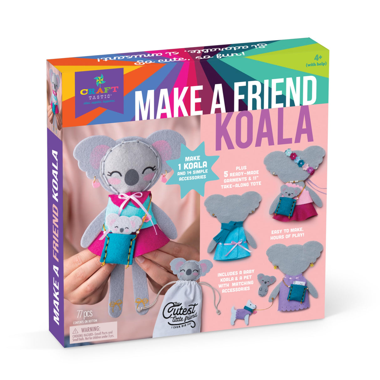 Craft-Tastic Make a Friend Koala, Kids Crafts Ages 6-8, Arts & Crafts for Kids 4-6, Koala Craft Kit, Spring Crafts for Kids, Travel Activities for Kids, Kids Sewing Kit