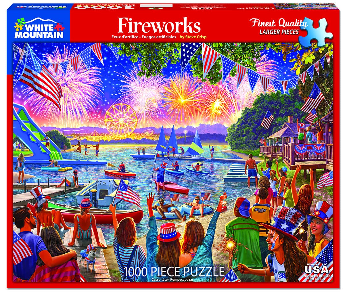 White Mountain Puzzles Fireworks - 1000 Piece Jigsaw Puzzle