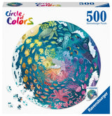 Ravensburger Circle of Colors: Ocean - 500 Piece Round Jigsaw Puzzle | Engaging Activity for Kids and Adults | Premium Quality | Sustainable Forestry Practices | FSC Certified