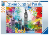 Ravensburger London Postcard 500-Piece Jigsaw Puzzle for Adults | Vibrant & Unique London Scene | Perfect Interlocking Fit | Long-Lasting Quality | Ideal for Ages 12 & Up