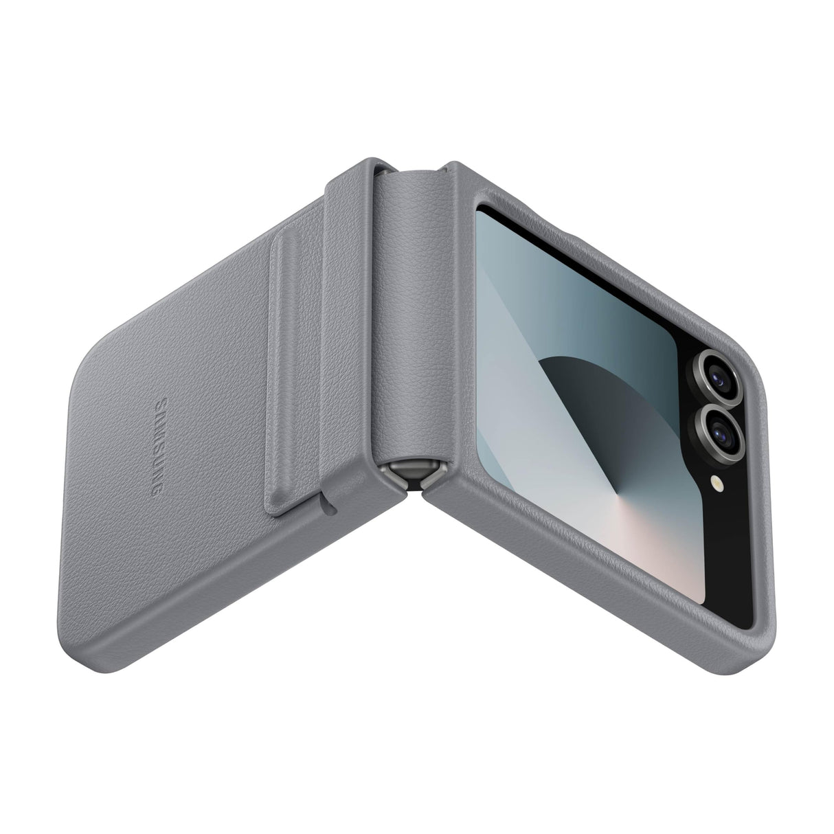 Samsung - Flap Vegan Leather Case For Samsung Galaxy Z Flip6 - Gray