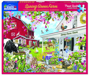 White Mountain Puzzles - Spring Green Farm - 1000 Piece Jigsaw Puzzle