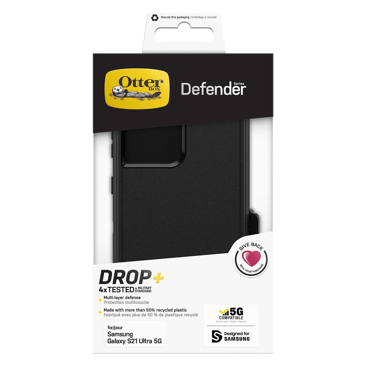 Otterbox - Defender Case For Samsung Galaxy S21 Ultra 5g - Black