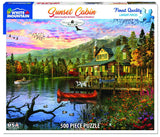 White Mountain Puzzles Sunset Cabin Store - 500 Piece Jigsaw Puzzle