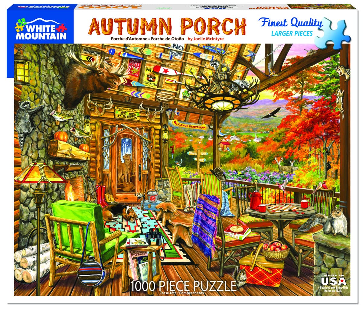 White Mountain Puzzles Autumn Porch, 1000 Piece Jigsaw Puzzle