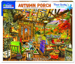 White Mountain Puzzles - Autumn Porch - 1000 Piece Jigsaw Puzzle