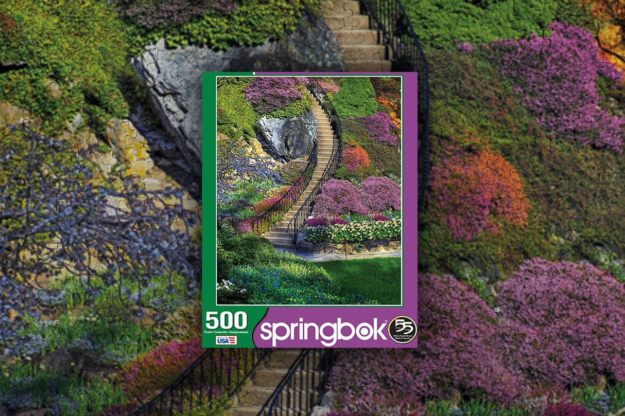 Springbok's 500 Piece Jigsaw Puzzle Garden Stairway - Made in USA