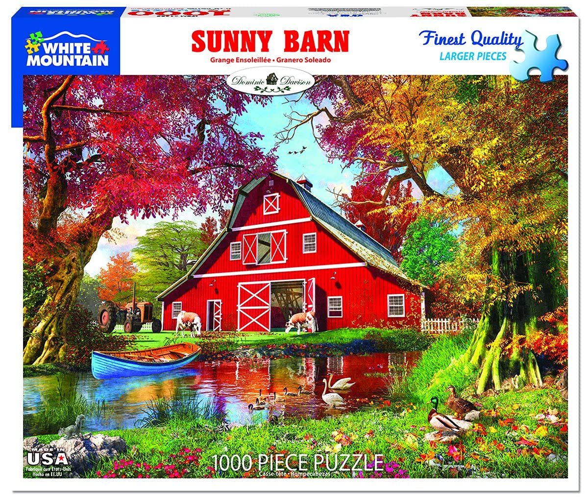 White Mountain Puzzles Sunny Barn - 1000 Piece Jigsaw Puzzle