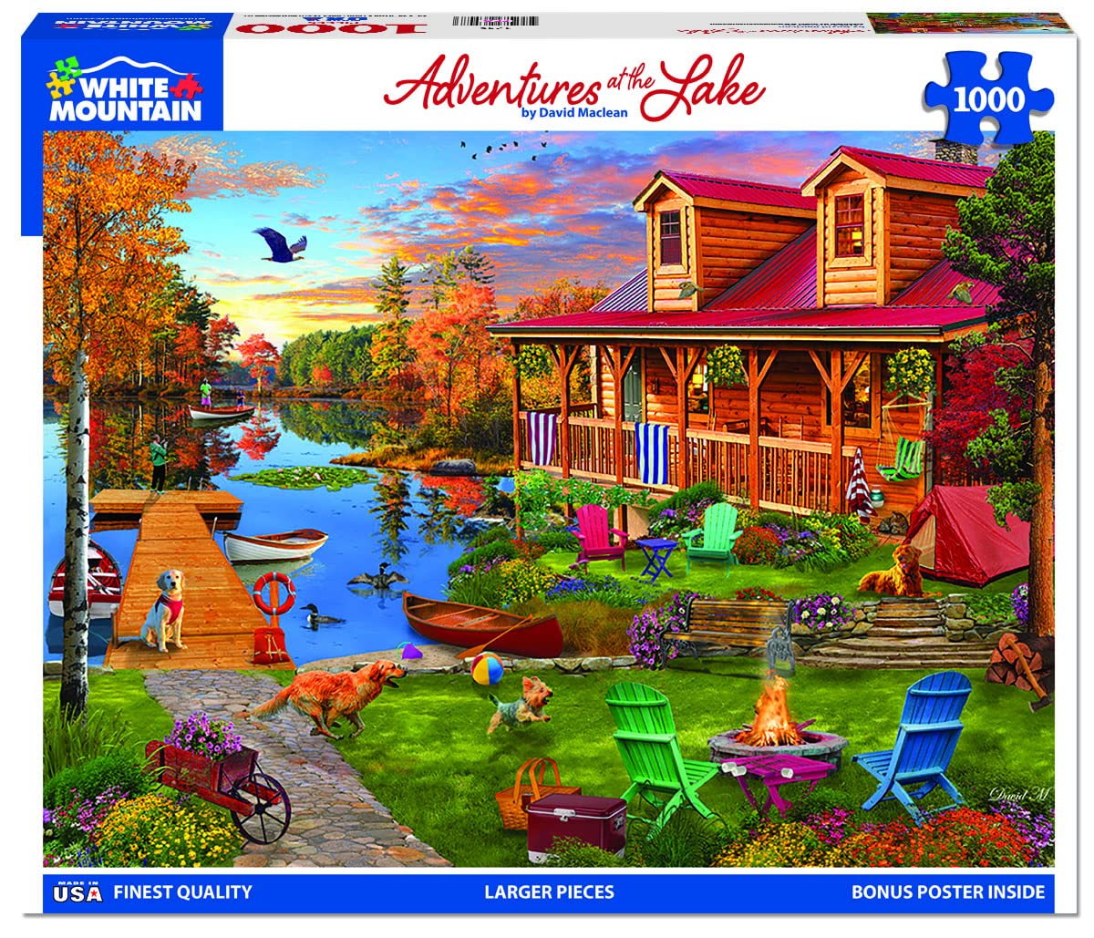 White Mountain Puzzles - Adventures at The Lake - 1000 Piece Jigsaw Puzzle