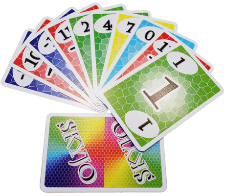 SKYJO number cards fanned out