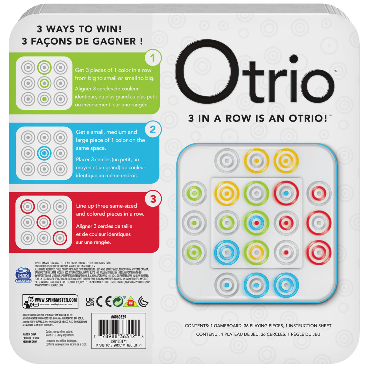 Spin Master Games, Otrio Strategy-Based Board Game, Classic Game, Kids Games, Family Game Night for Ages 8+