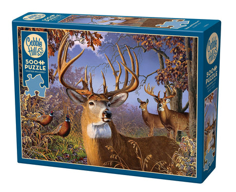 Cobble Hill 500 Piece Puzzle - Deer and Pheasant - Sample Poster Included