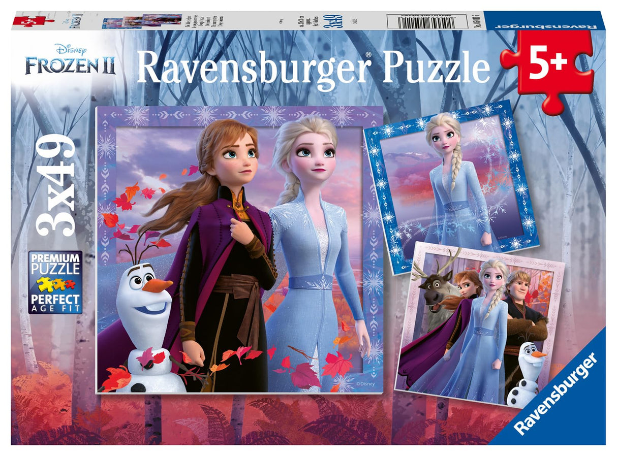 Ravensburger Disney Frozen 2 Jigsaw Puzzles - Vibrant 3-in-1 Value Set | Each Box Contains 3 Unique 49-Piece Puzzles | Crafted Ideal for Kids | Sustainable Forestry Materials