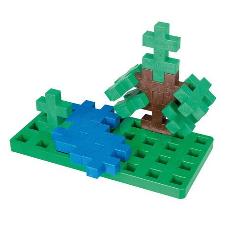 PLUS PLUS Big - Baseplate Duo, Green & White - Base Accessory for Building and displaying Creations, Construction Building Stem/Steam Toy for Toddlers and Preschool