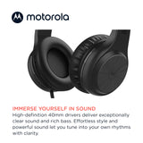 Motorola - Xt120 Wired Over Ear Headphones - Black