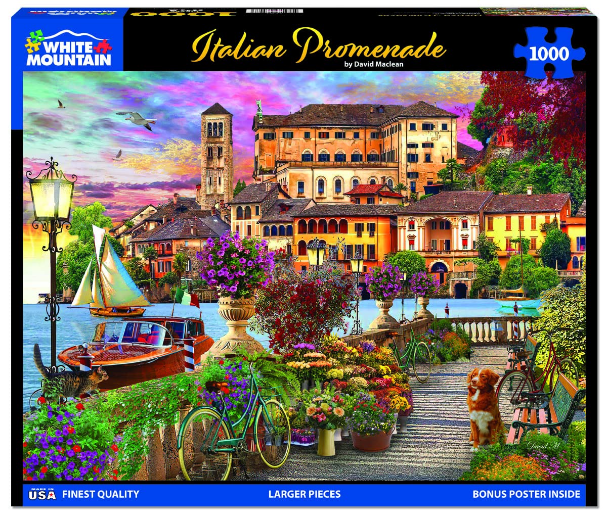 White Mountain - Italian Promenade, 1000 Piece Jigsaw Puzzle, Italy Puzzle