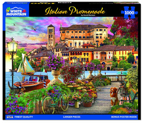 White Mountain Puzzles - Italian Promenade - 1000 Piece Jigsaw Puzzle