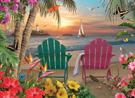 Cobble Hill 500 Piece Puzzle - Island Paradise - Sample Poster Included