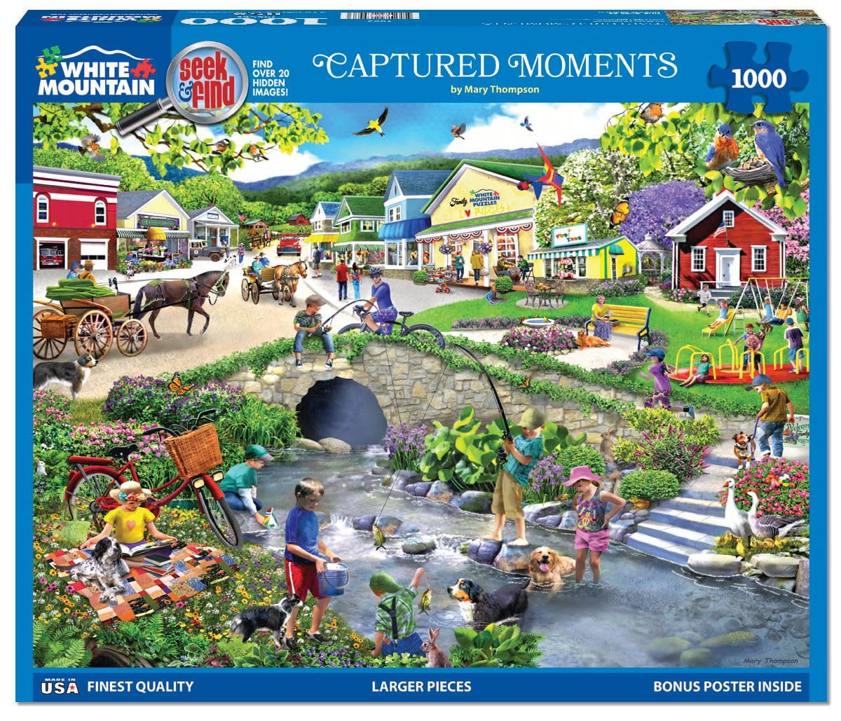 White Mountain Puzzles - Captured Moments Seek & Find - 1000 Piece Jigsaw Puzzle for Adults - Fun Family Activity - 24"x30"