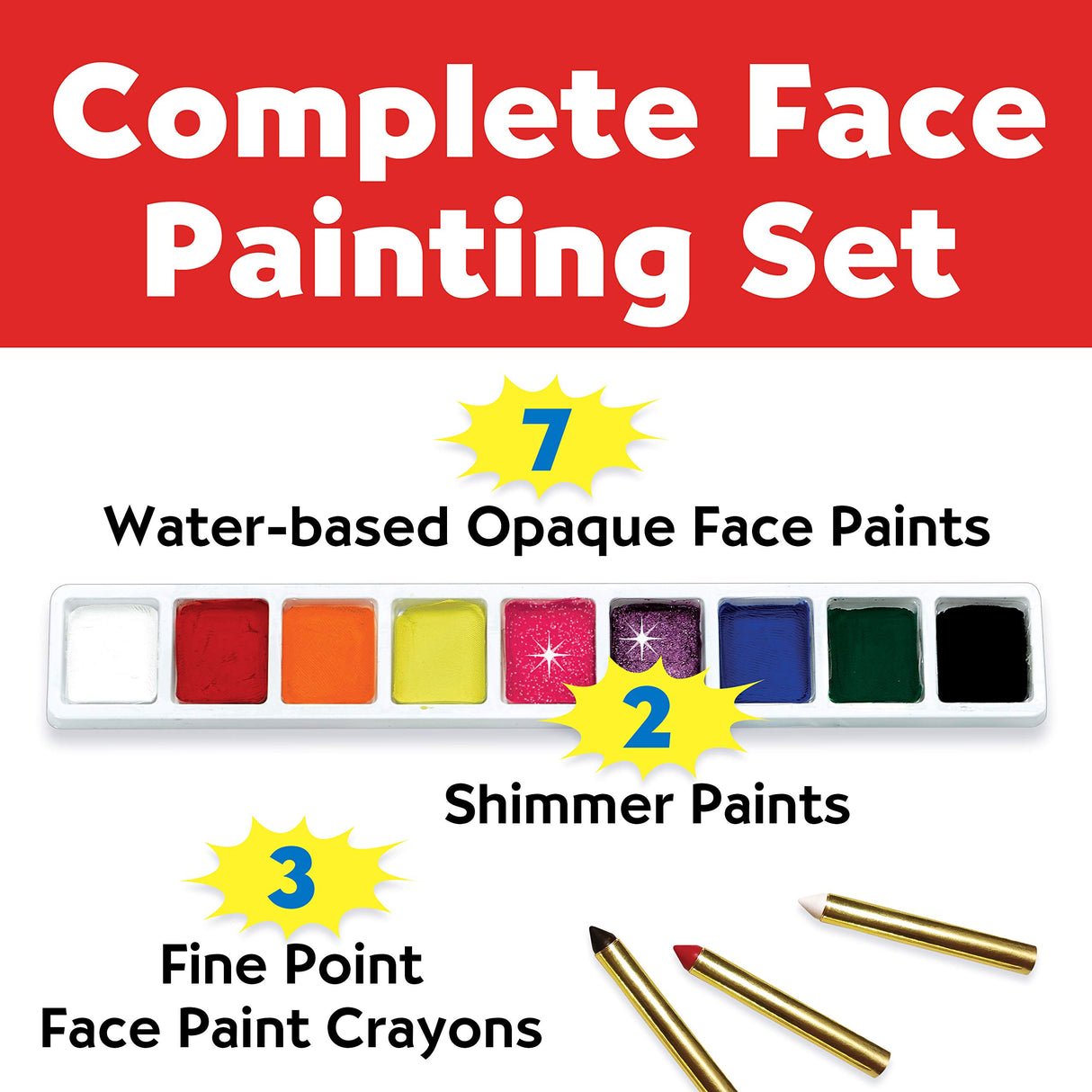 Faber-Castell Face Paint Studio Kit - Face Painting Kit for Kids - Non-Toxic Face Paint for Halloween, Kids Party, Carnival, Rainy Day Activities