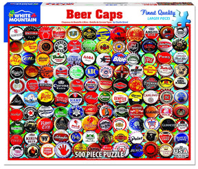 White Mountain Puzzles - Beer Bottle Caps - 500 Piece Jigsaw Puzzle
