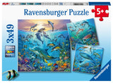 Ravensburger Ocean Life Puzzle Set | 3x49 Piece Jigsaw Puzzles for Kids | Screen-Free Activity | Boosts Concentration and Focus | Great Gift