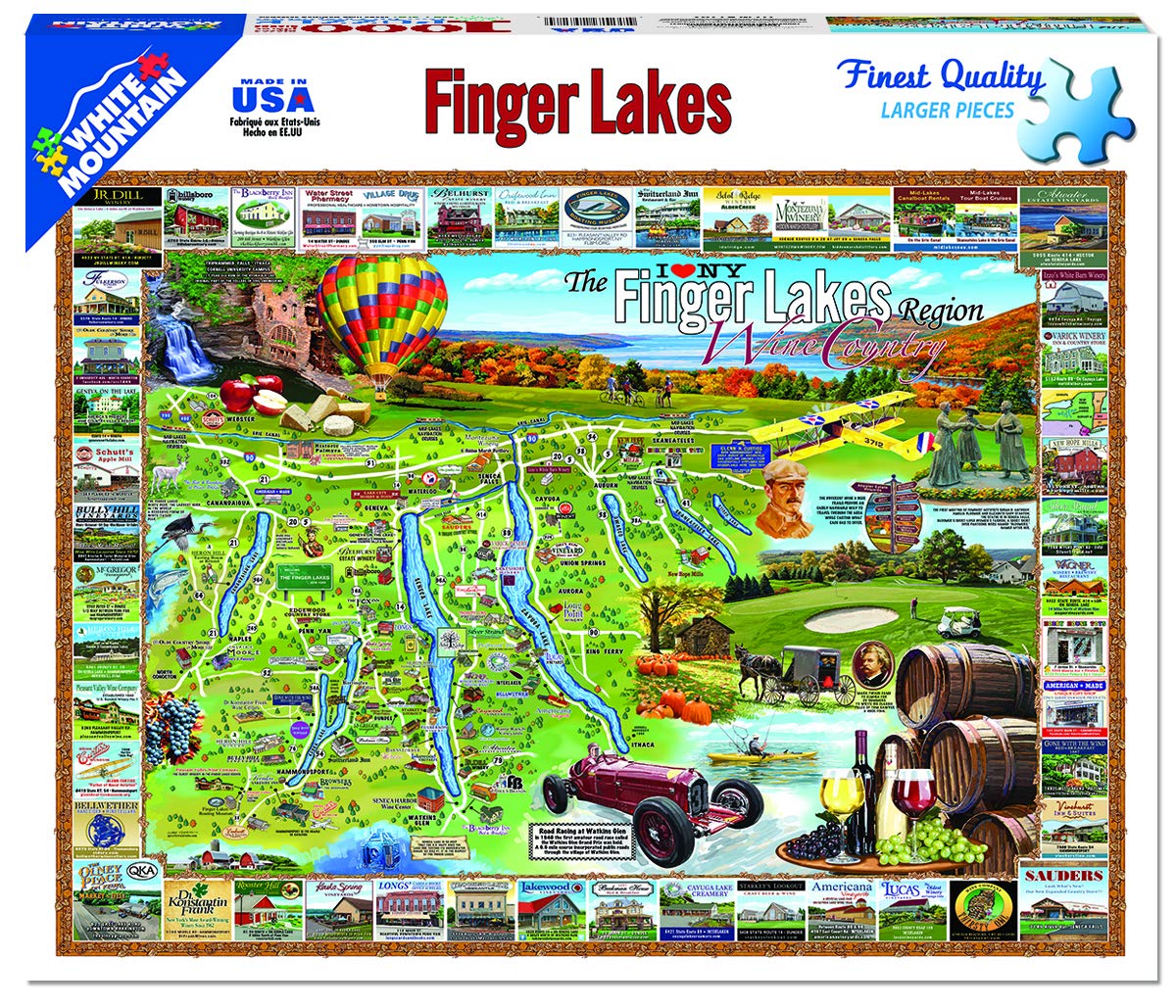 White Mountain Puzzles Finger Lakes - 1000 Piece Jigsaw Puzzle