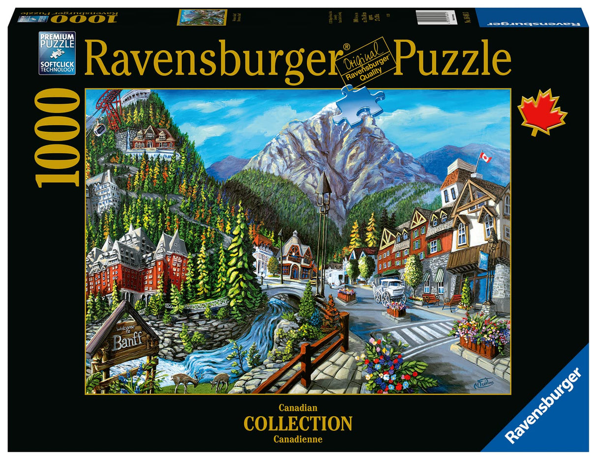 Ravensburger Welcome to Banff 1000 Piece Jigsaw Puzzle for Adults - Every Piece is Unique, Softclick Technology Means Pieces Fit Together Perfectly