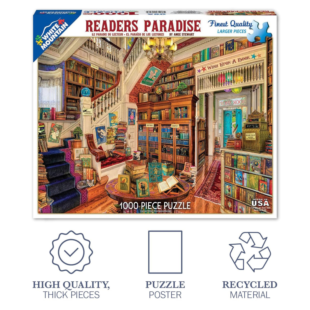 White Mountain Puzzles Readers Paradise - 1000 Piece Jigsaw Puzzle