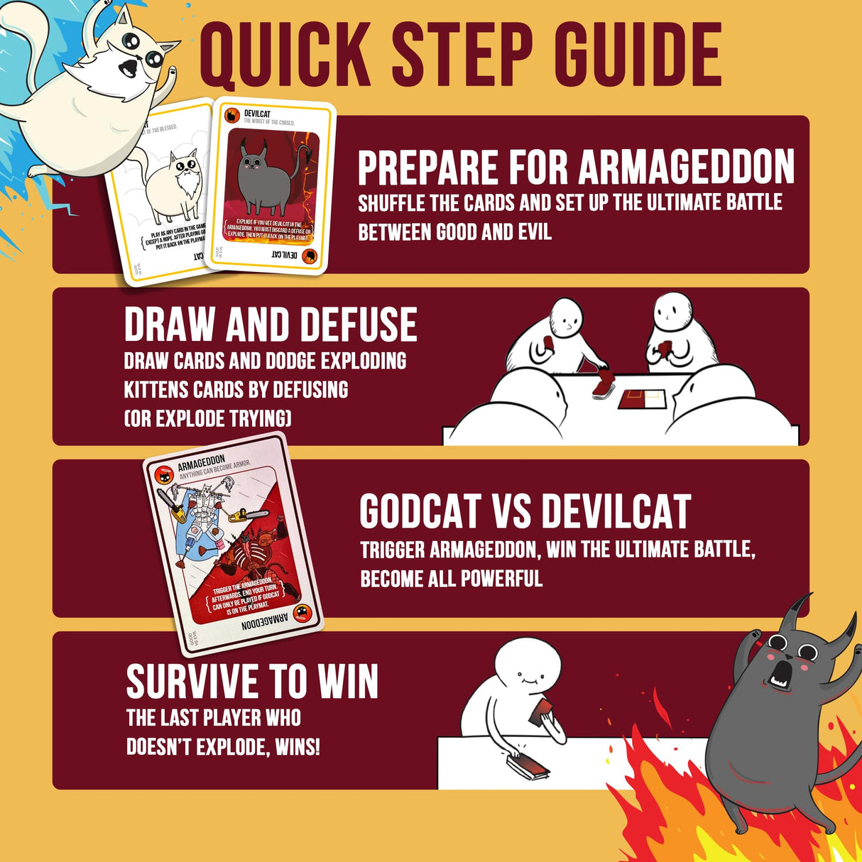 Exploding Kittens Good vs. Evil - 2-5 Players - Ages 7+ - Inspired by Netflix Show - High Stakes Family Card Game - Party Game, Family Game Night, Animated Netflix Show