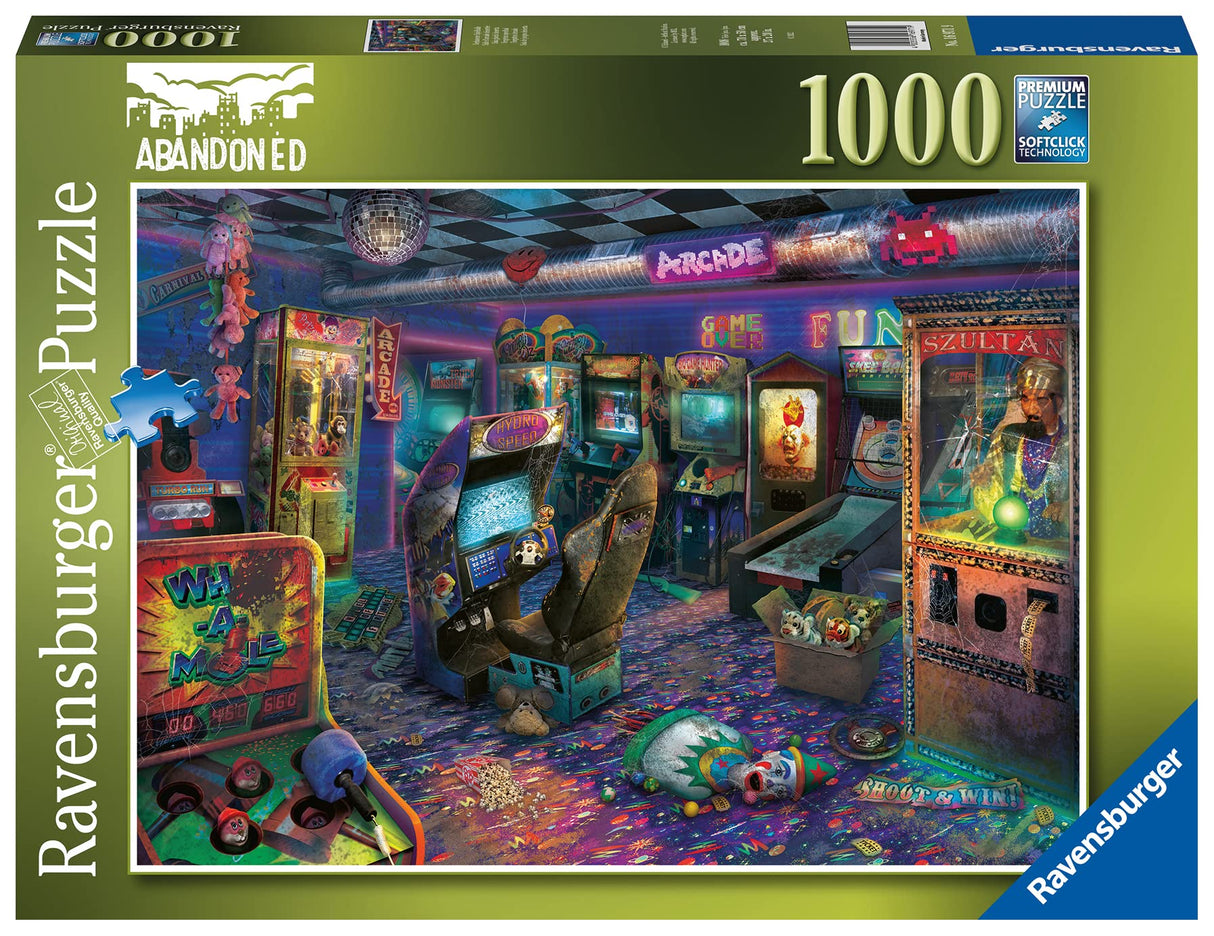 Ravensburger Abandoned Series: Forgotten Arcade 1000 Piece Jigsaw Puzzle for Adults - Retro Gaming Nostalgia | Unique Softclick Technology | Durable Materials | Ideal for Puzzle Hobbyists