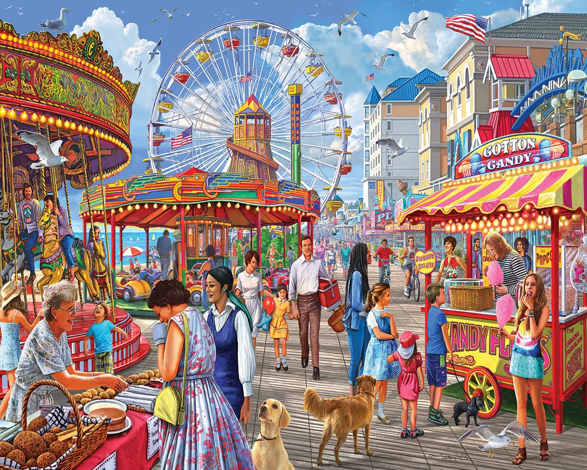 White Mountain - Boardwalk, 1000 Piece Jigsaw Puzzle, Carnival Puzzle