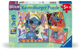 Ravensburger Disney Stitch 3x49 Piece Jigsaw Puzzle for Kids - Every Piece is Unique, Pieces Fit Together Perfectly