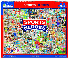 White Mountain Puzzles - Sports Heroes - 1000 Piece Jigsaw Puzzle