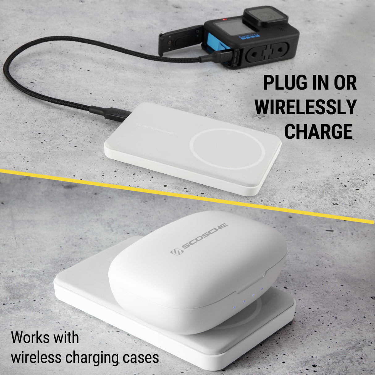 Scosche - Magnetic Wireless Charging Bank - White