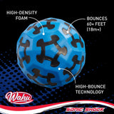 Wahu Sonic Shock Ball, Bounces up to 60' in The Air, 2.7" Ultra-Bounce Foam Outdoor Throw and Catch Ball for Kids Ages 5+, Blue