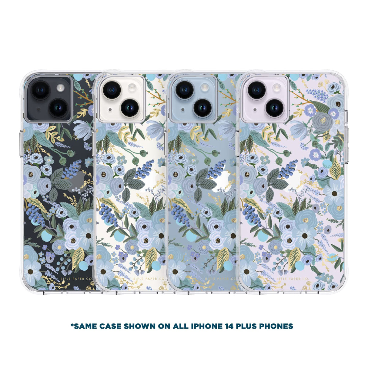 Rifle Paper Co - Ultra Slim Antimicrobial Case For Apple Iphone 14 Plus - Garden Party Blue