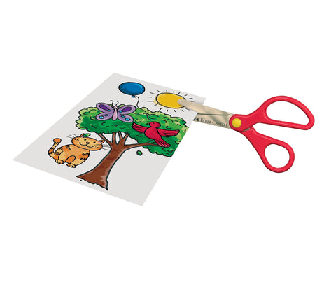 Creativity for Kids Faber-Castell Child Safe Scissors - Safety Scissors for Kids, Red