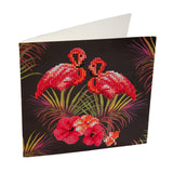 Crystal Art Diamond Painting Card Kit - Flamingos- Create Your Own 7"x7" Card Kit - for Ages 8 and up