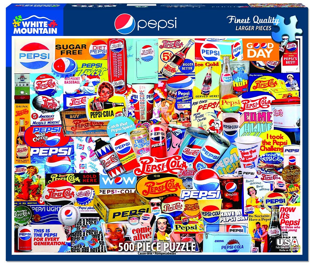 White Mountain Puzzles Pepsi, 500 Piece Jigsaw Puzzle