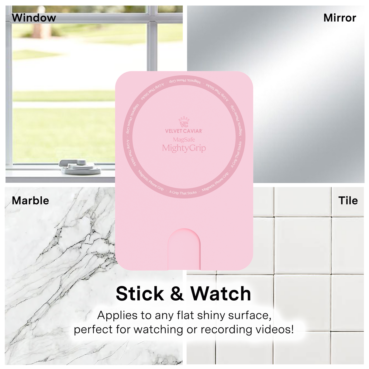 VELVET CAVIAR - Magnetic Suction Phone Mount- Strawberry Milk