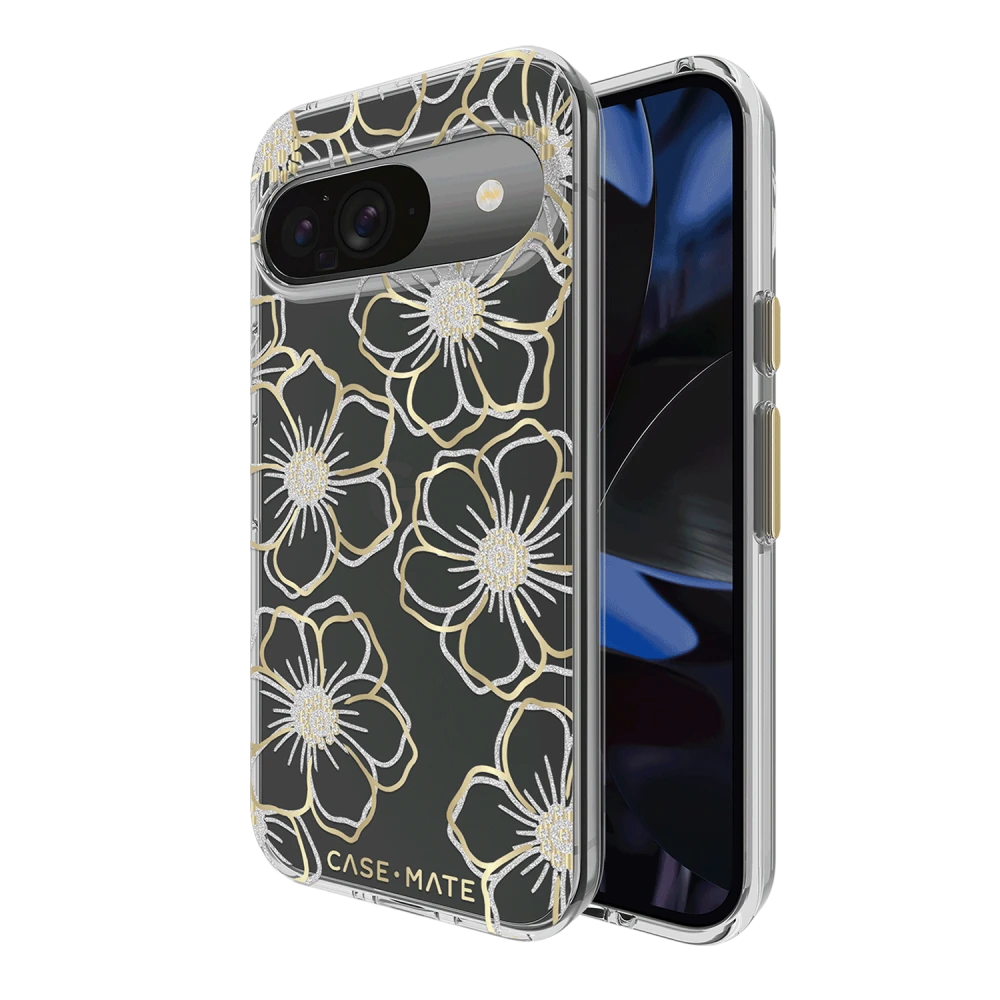 Case-Mate - Floral Gems Case for Google Pixel 9 / Pixel 9 Pro - Gold
