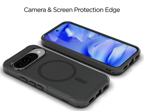 xBase Pixel 10/10 Pro ProTech Dual Layer MagSafe Compatible Rugged Armor Protective Case - Black