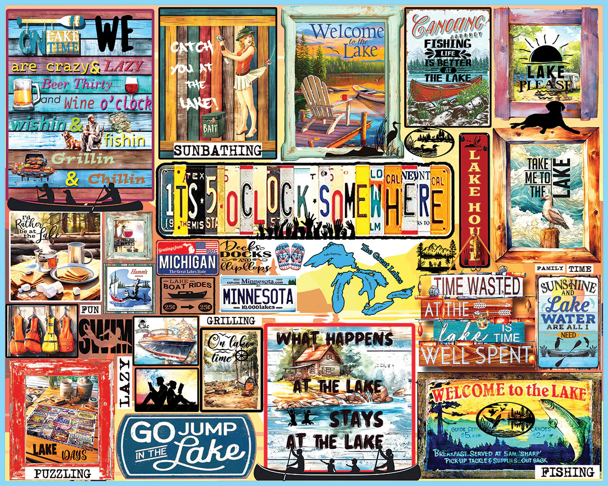 White Mountain Puzzles - Lake Time - 1000 Piece Jigsaw Puzzle