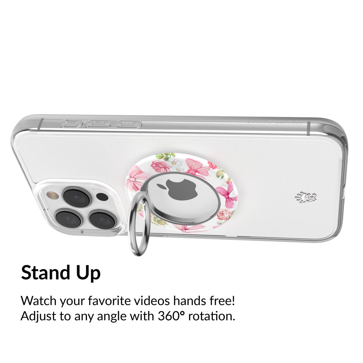 VELVET CAVIAR - Magnetic Phone Ring & Stand - Posie Pink Bow