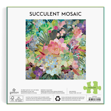 Chronicle Books - Succulent Mosaic 500 Piece Foil Puzzle - image 4